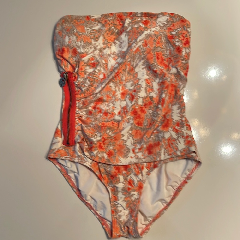 Michael KORS Shirred Bandeau Neckline One-Piece Swimsuit